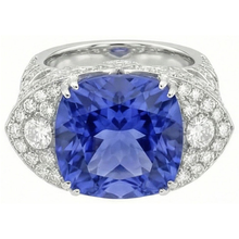 Afbeelding in Gallery-weergave laden, 9 Karaat Saffier IGI GECERTIFICEERDE Diamanten Ring
