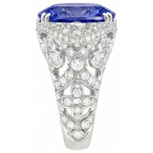 Afbeelding in Gallery-weergave laden, 9 Karaat Saffier IGI GECERTIFICEERDE Diamanten Ring

