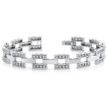 9.60 Ct Ronde Echt Diamanten Heren Armband M assief Wit Goud Fijne Heren Sieraden