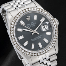 Afbeelding in Gallery-weergave laden, Rolex Datejust 16014 36mm Grijze Diamanten Wijzerplaat Roestvrij Staal Horloge
