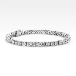 9 Karaat Prong Gezet Natuurlijk uit de aarde gewonnen Diamanten Tennisarmband Witgoud