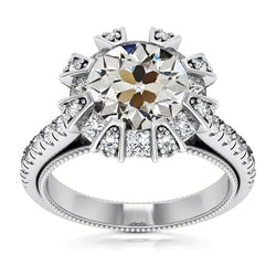 9 Karaat Op Maat Gemaakte Natuurlijke uit de a aarde gewonnen Diamanten Ring