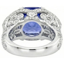 Afbeelding in Gallery-weergave laden, 9 Karaat Saffier IGI GECERTIFICEERDE Diamanten Ring
