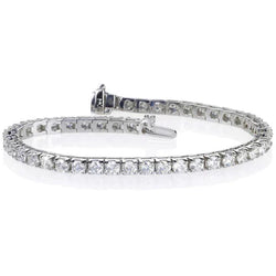 9 Kt Ronde Briljantslijpsel Natuurlijke uit de aarde gewonnen Diamanten Tennisarmband Massief Witgoud