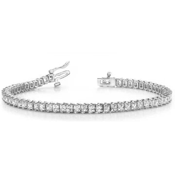 9,70 Ct. Prong Set Prinses Geslepen Echt Diamanten Tennisarmband Wit Goud