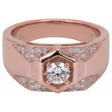 Afbeelding in Gallery-weergave laden, Aangepaste Sieraden Voor Mannen Rose Gold 14K Ronde Echt Diamanten Band
