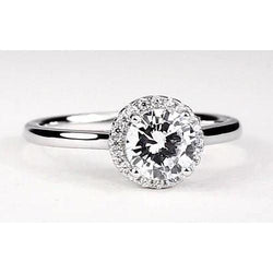 Aangepaste Sieraden Halo Instelling Verlovingsring 1,50 Karaat Echt Diamant