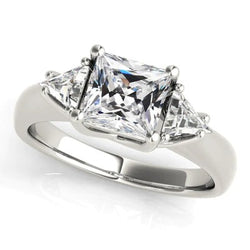 Op Maat Gemaakt Sieraad Oud Europees Geslepen Natuurlijke uit de aarde gewonnen Diamant Drie Stenen Ring