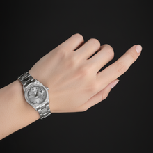 Afbeelding in Gallery-weergave laden, Aangepaste Diamant rand Rolex Middelgroot zonder datum 31 mm horloge van roestvrij staal P3
