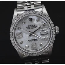 Afbeelding in Gallery-weergave laden, Aangepaste diamanten rand Dweil wijzerplaat Rolex

