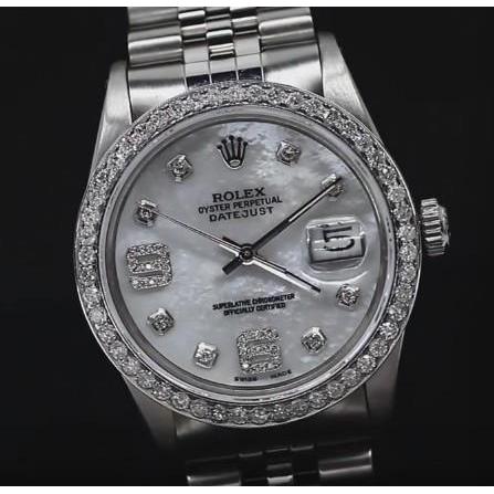 Aangepaste diamanten rand Dweil wijzerplaat Rolex