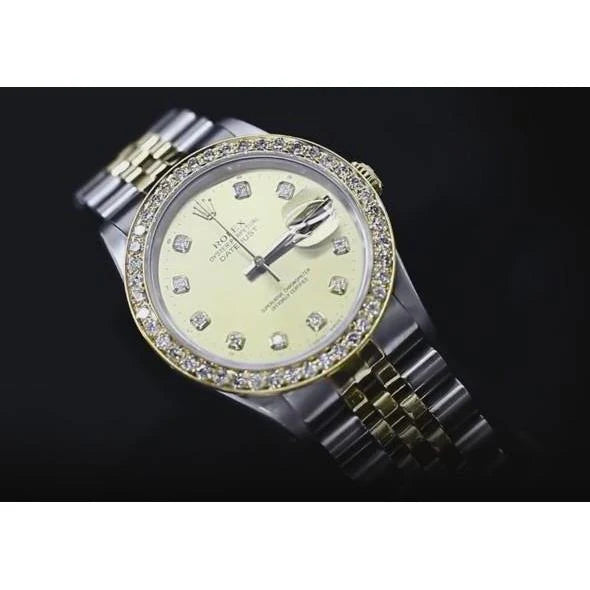 Aangepaste diamanten wijzerplaat Rolex