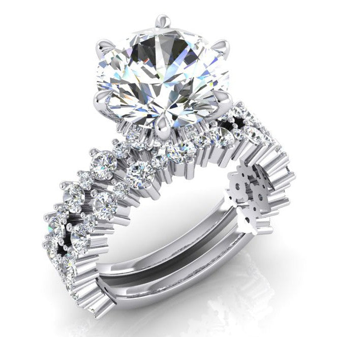 Afwisselende Echt Diamant Grootte Verloving Ring En Band Set