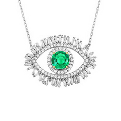 Al Ziend Oog Hanger Groene Smaragd En Diamanten Halsketting