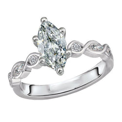 Met de hand vervaardigd Verjaardagsring Fijne Diamant Solitaire