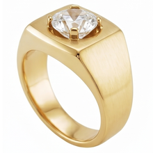 Afbeelding in Gallery-weergave laden, Antiek Cushion Herenring – Diamant 2 karaat 10K Yellow Gold
