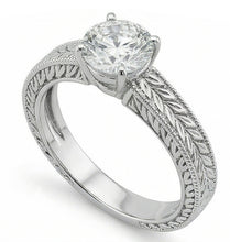 Afbeelding in Gallery-weergave laden, Antieke Stijl Natuurlijke uit de aarde gewonnen Diamanten Solitaire 2.50 Karaat Trouwring 14K Witgoud
