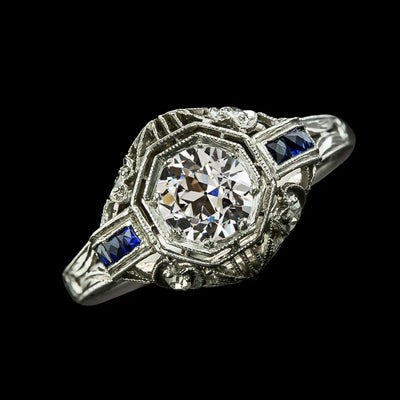 Antieke Stijl Solitaire Ronde Echt Diamanten Oude Europese ring 1,25 Karaat