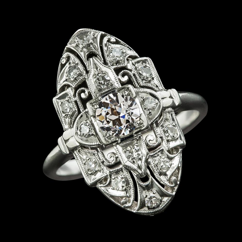 Antieke Stijl Verlovingsronde Oude Mijn Geslepen Echt Diamanten Ring 2,25 Karaat