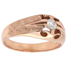 Afbeelding in Gallery-weergave laden, Antieke Stijl Zigeuner Heren Natuurlijk Diamanten Ring 0,50 Karaat Filigraan
