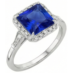Natuurlijke Saffier Ring 6ct - Witgoud 14K