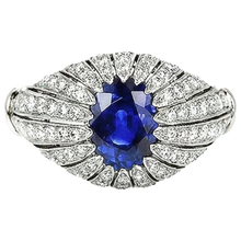 Afbeelding in Gallery-weergave laden, Antieke Stijl Blauwe Saffier IGI GECERTIFICEERDE Diamanten Damesring 8.75 Karaat
