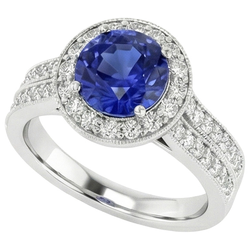 Natuurlijke Saffier Ring 6ct - Witgoud 14K