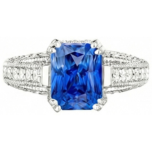 Afbeelding in Gallery-weergave laden, echte round diamant 4karaat ring zijaanzicht
