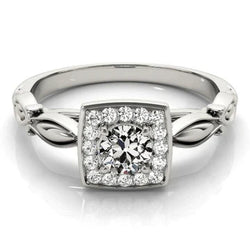 Antieke Stijl Halo Ring Oude Mijnwerker Echt Diamanten Sieraden Goud 14K 2,50 Karaat