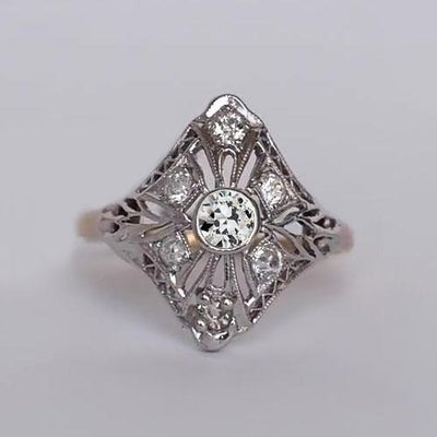 Antieke Stijl Ronde Ring Set Oude Mijn Geslepen Echt Diamanten ring 1 Karaat