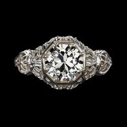 Antieke Stijl Solitaire Ring Rond Oud Europees Geslepen Natuurlijke uit de aarde gewonnen Diamant 2.50 Karaat