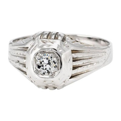 Antieke stijl Solitaire Verlovingsring oud Geslepen Ronde Echt Diamant 1 Karaat