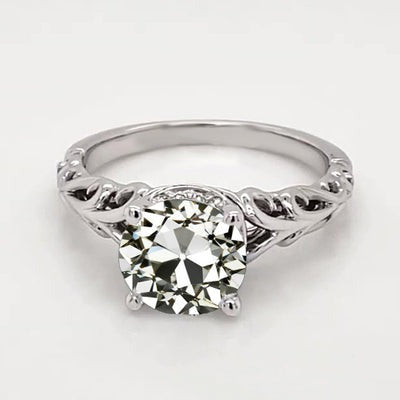 Antieke stijl Solitaire ring rond oud Mijnwerker Echt Diamant goud 1,50 Karaat