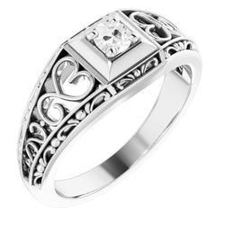 Handgemaakte Fijne Diamant Enkele Steen Ring 1 karaat |