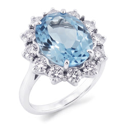 Aquamarijn Cocktail Ring