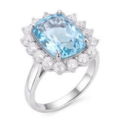 Aquamarijn Cocktail Ring