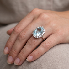 Afbeelding in Gallery-weergave laden, Aquamarijn Cocktail Ring
