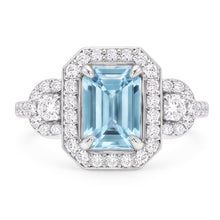 Afbeelding in Gallery-weergave laden, Aquamarijn en Natuurlijke echte diamanten ( niet in een laboratorium gekweekt ) 5,80 ct verjaardag ring nieuw wit goud 14k
