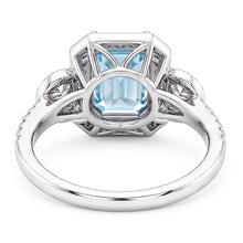 Afbeelding in Gallery-weergave laden, Aquamarijn en Natuurlijke echte diamanten ( niet in een laboratorium gekweekt ) 5,80 ct verjaardag ring nieuw wit goud 14k
