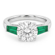 Afbeelding in Gallery-weergave laden, Art Deco Sieraden Nieuwe Antieke Slijpvorm Natuurlijke Echte Diamant (Niet Labgekweekt) Smaragd Ring Goud 14K
