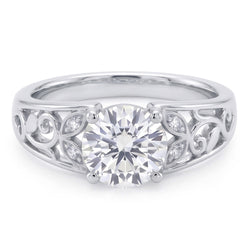 Art Nouveau Sieraden Nieuwe Vrouwen Ring Oude Geslepen Echt Diamant Bladstijl