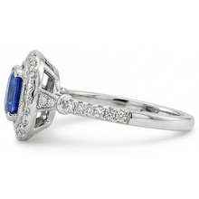 Afbeelding in Gallery-weergave laden, Art Nouveau sieraden Nieuwe Ceylon saffier en Natuurlijke echte diamanten ( niet in een laboratorium gekweekt ) damesring
