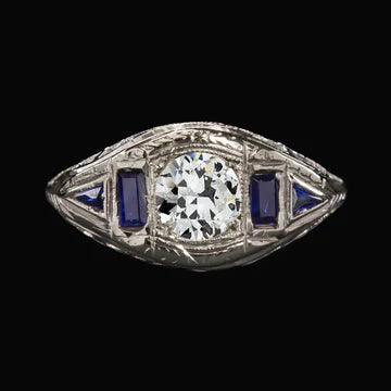 Art Deco Verlovingsring Echt Diamant
