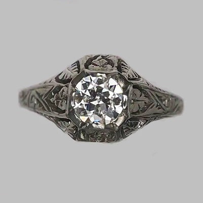 Art Nouveau Sieraden Nieuwe Vrouwen Solitaire Oude Geslepen Echt Diamanten Ring