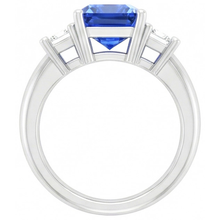 Afbeelding in Gallery-weergave laden, Asscher Diamanten Sieraden Stralende Saffier 3 Stenen Ring 4 Prong 3 Karaat
