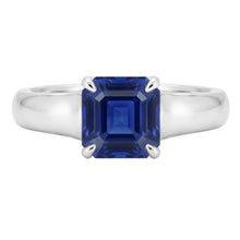 Afbeelding in Gallery-weergave laden, Asscher Solitaire Sapphire Verlovingsring Set 1 karaat witgouden band
