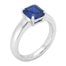 Afbeelding in Gallery-weergave laden, Asscher Solitaire Sapphire Verlovingsring Set 1 karaat witgouden band
