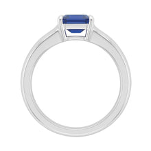 Afbeelding in Gallery-weergave laden, Asscher Solitaire Sapphire Verlovingsring Set 1 karaat witgouden band
