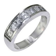 Afbeelding in Gallery-weergave laden, Asscher geslepen diamanten trouwring 3.50 karaat Witgoud 10K herenring
