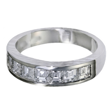 Afbeelding in Gallery-weergave laden, Asscher geslepen diamanten trouwring 3.50 karaat Witgoud 10K herenring
